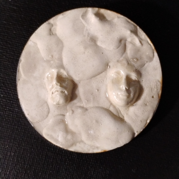 Artisan Spooky Ethereal Brutalist Sculpted Brooch Couple
